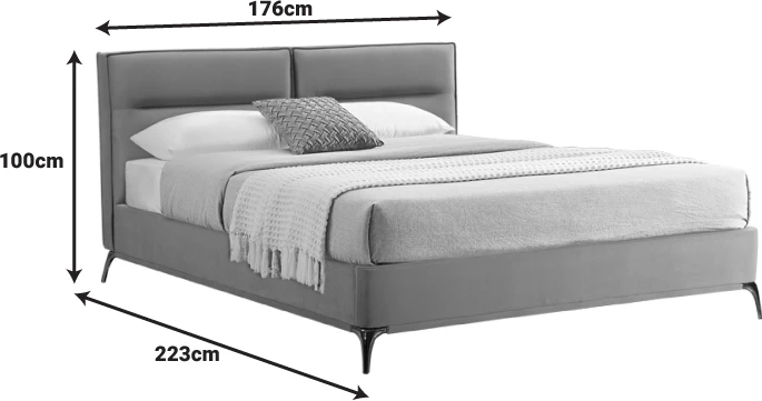 Krevat dopio Ikina kadife ngjyrë petrol 160x200cm