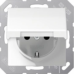 Prizë muri Jung AS1520KLWW SCHUKO, 16A 250V, me kapak, e bardhë