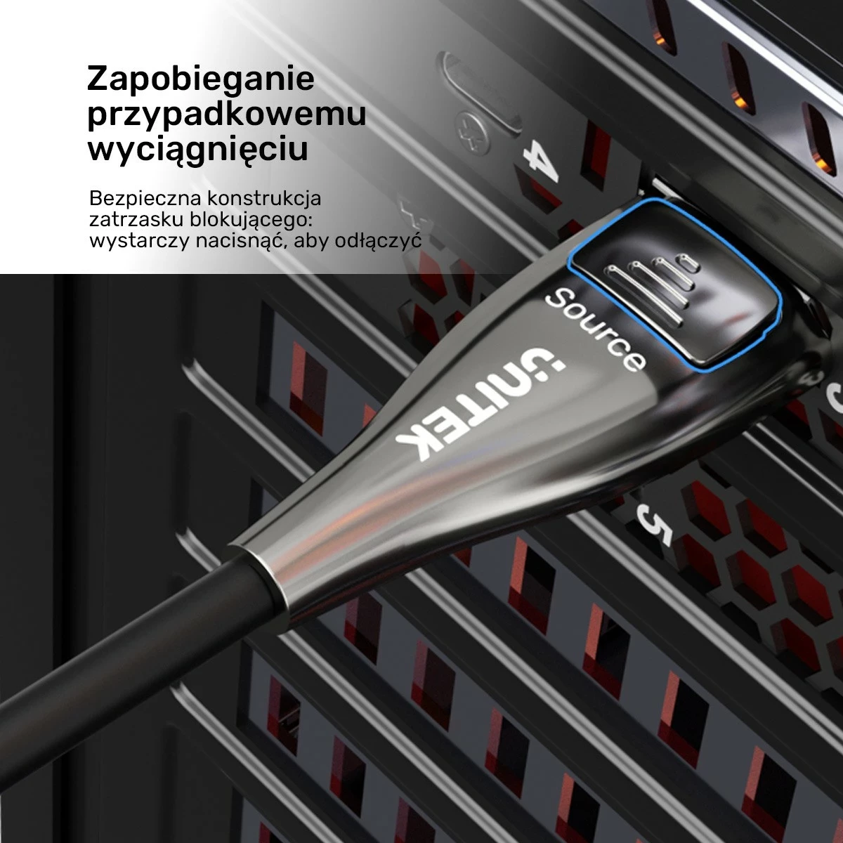 Kabel DisplayPort Unitek 2.1, 20m, 8K, zi-gri