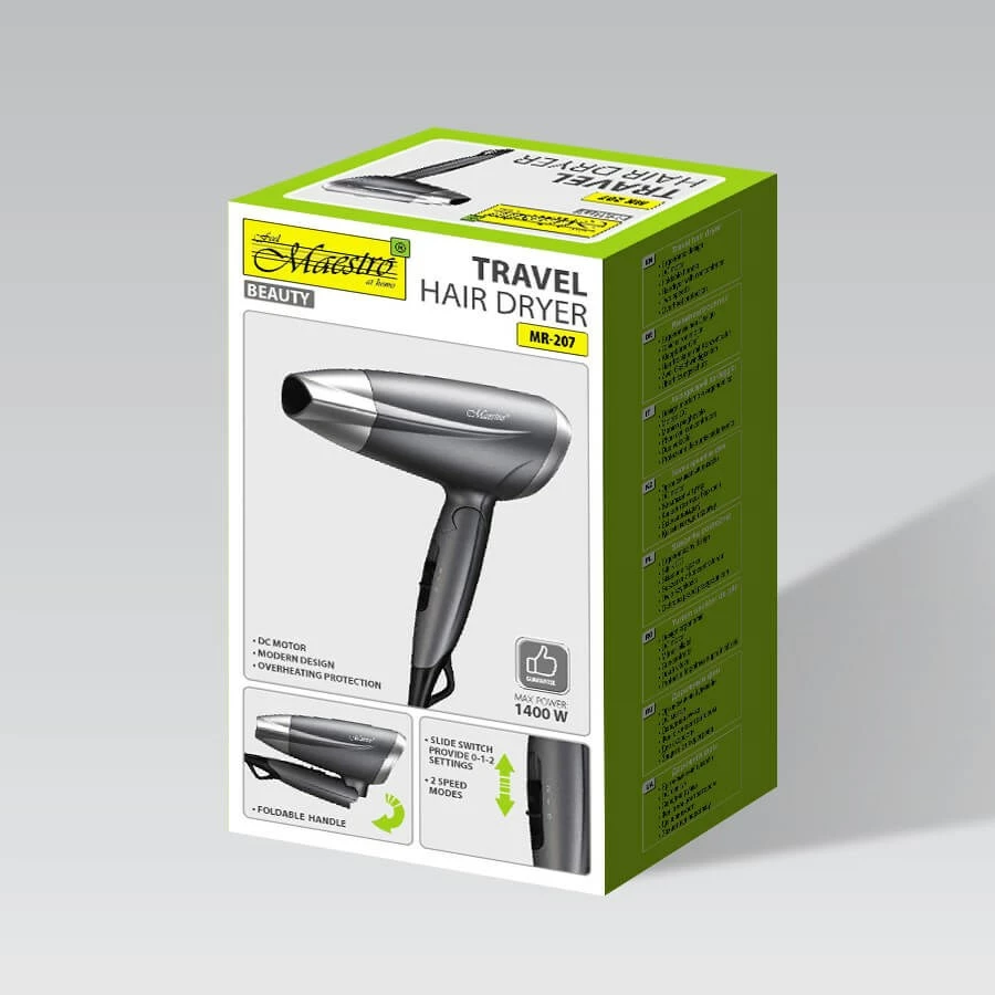 Tharëse flokësh Maestro MR-207, 1400W, Grafit