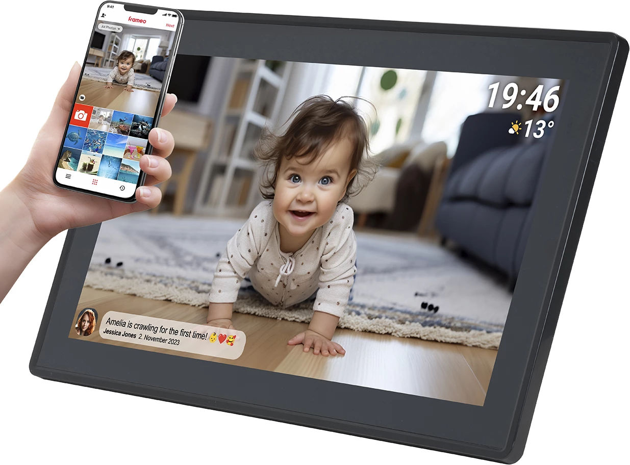 Kornizë digjitale Denver Frameo PFF-1514B, 15.6", 8 GB, Full HD, e zezë