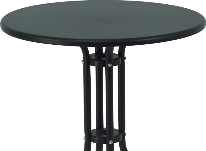 Tavolinë me karrige Vergo-Sussie, metal i zi, Φ60x70cm