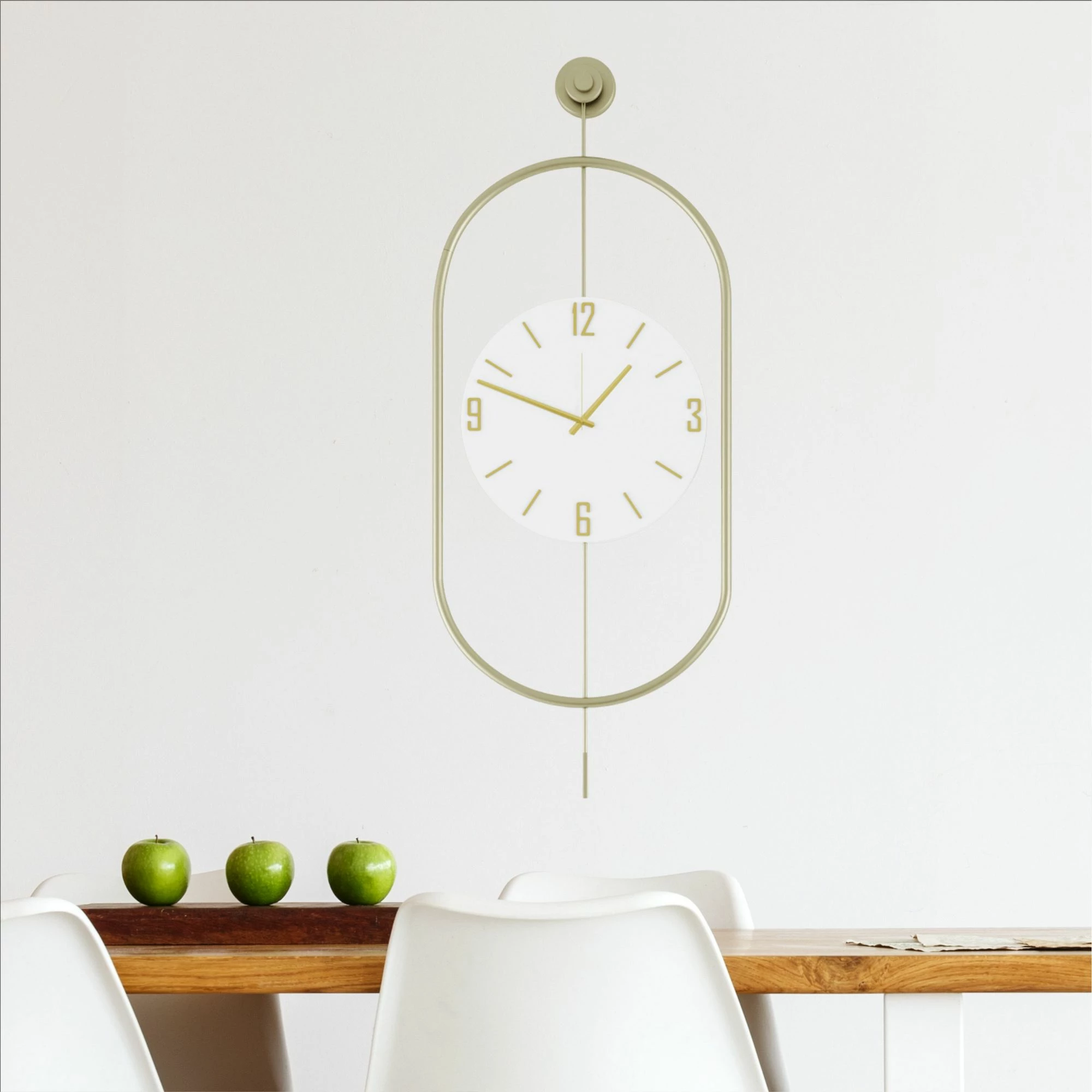 Orë muri dekorative metalike Wallity, Mclock-00113, ngjyrë ari
