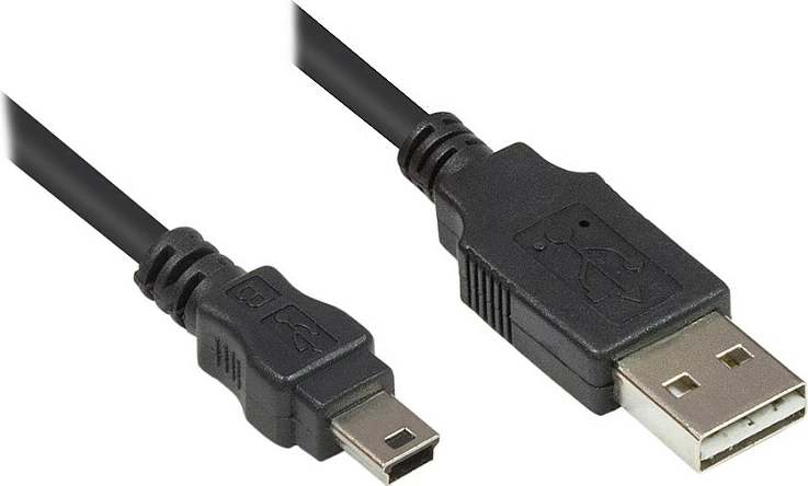 Kabllo USB 2.0 GoodConnections EASY, USB-A në Mini-USB B, 0.5 m, e zezë