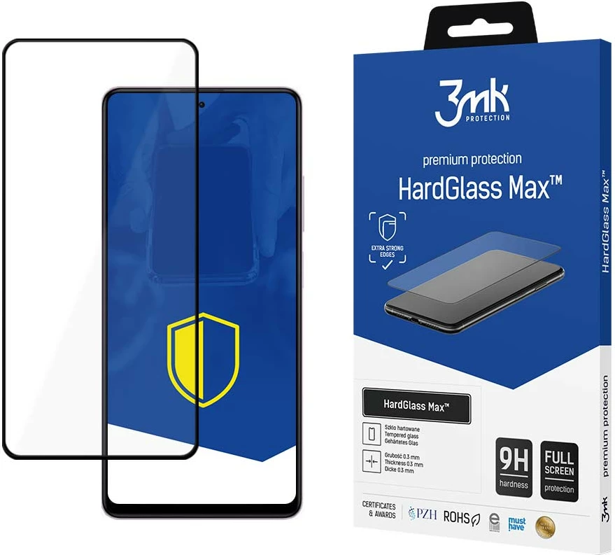 Xham i temperuar 3mk HardGlass Max për Xiaomi Redmi Note 12 Pro/Pro+, i zi