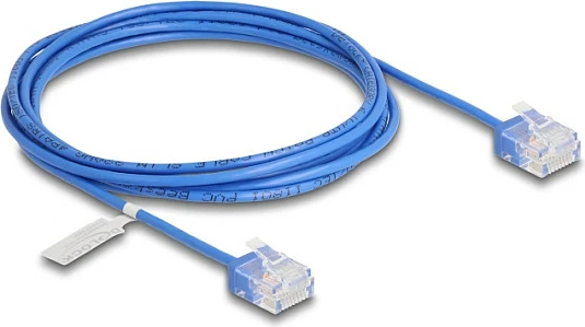 Kabllo rrjeti DeLOCK Cat6 RJ45, ultra slim 2 m, blu