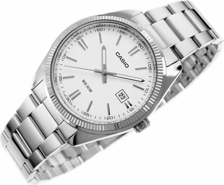 Orë dore për meshkuj Casio MTP-1302PD-7A1VEF, argjendtë, me kuti