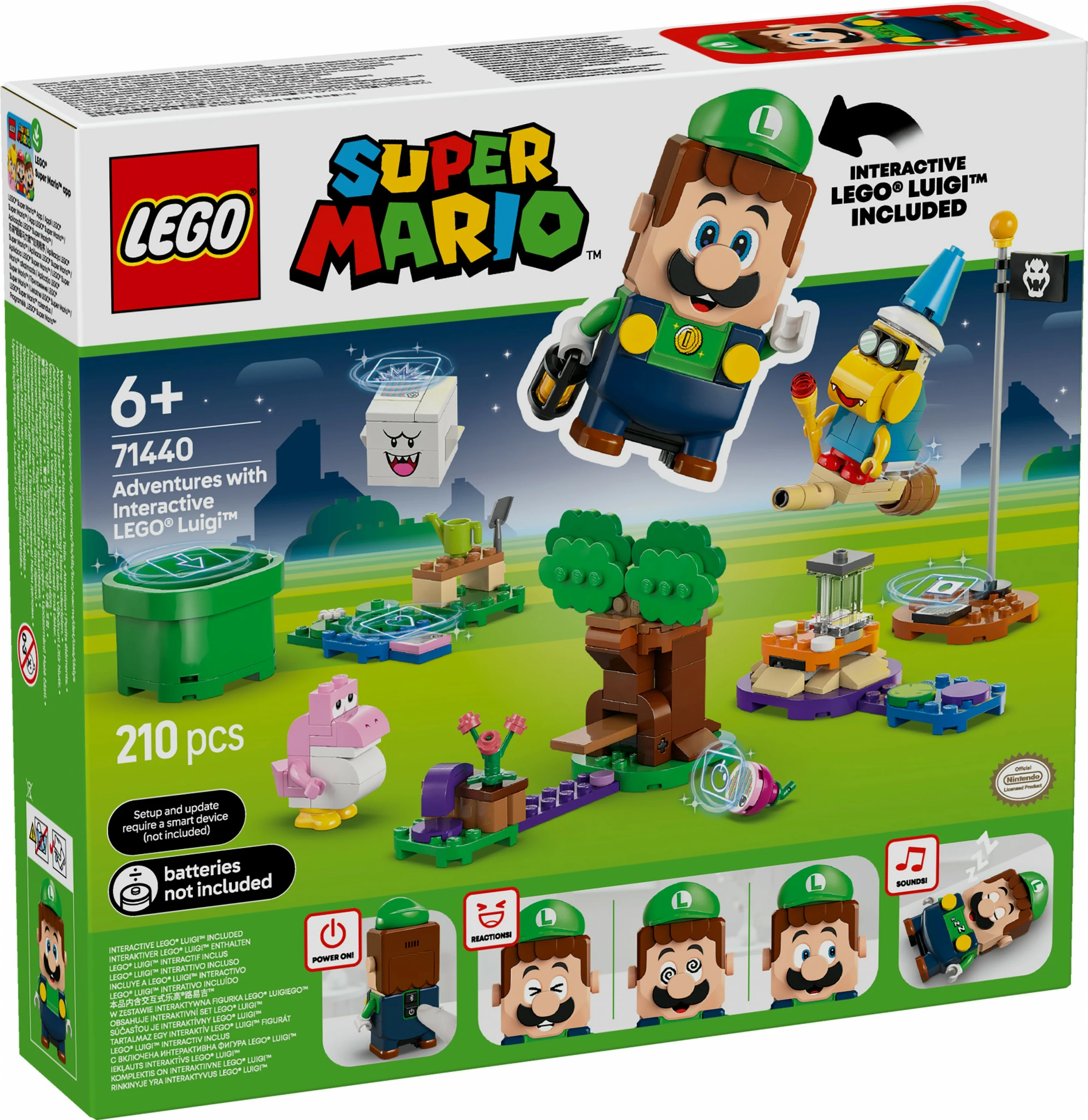 Set ndërtimi LEGO Super Mario 71440 me Luigi interaktiv, 210 pjesë, shumëngjyrësh