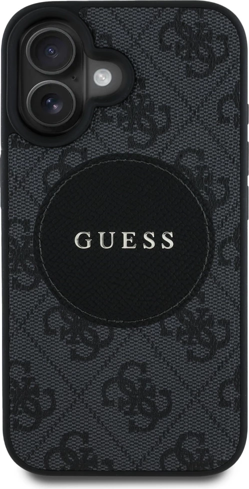 Mbështjellës Guess 4G Circle Classic Logo MagSafe për iPhone 16, i zi