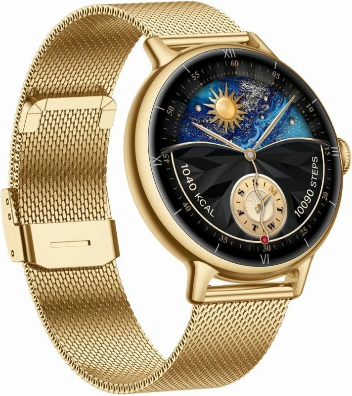 Smartwatch për femra Gravity GT33-1, rrip i artë + rrip rozë