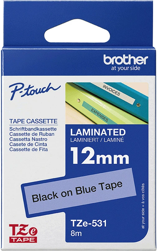 Kasetë shiriti etiketimi Brother TZe-531, 12mm x 8m, e kaltër