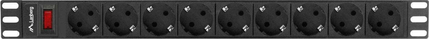 Kasë prizash Lanberg PDU-09F-0300-BK, 1U, 9xSchuko, 3m, e zezë
