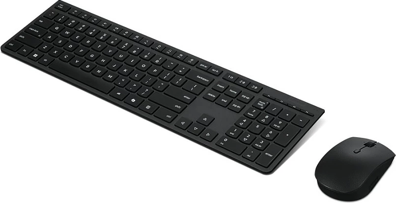 Set tastierë dhe maus Lenovo Professional Wireless Rechargeable Combo, layout gjerman, Bluetooth/RF, USB-C, i zi