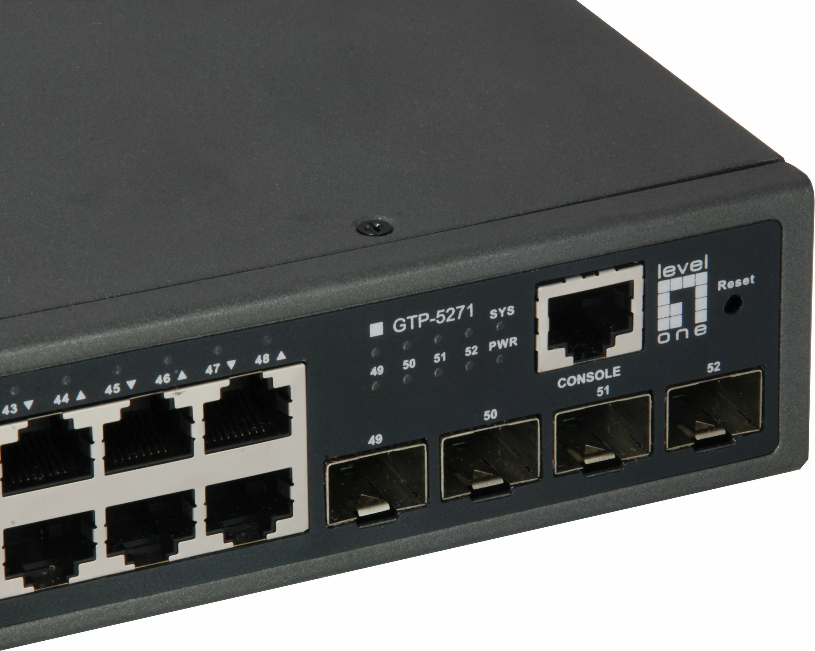 Switch LevelOne 52-Port L3 Lite Managed Gigabit PoE, 4 x 10GbE SFP+, 48 PoE Outputs