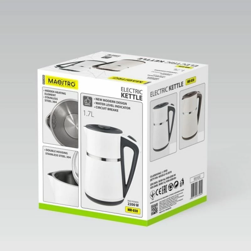Çajnik elektrik MAESTRO MR-030, i bardhë