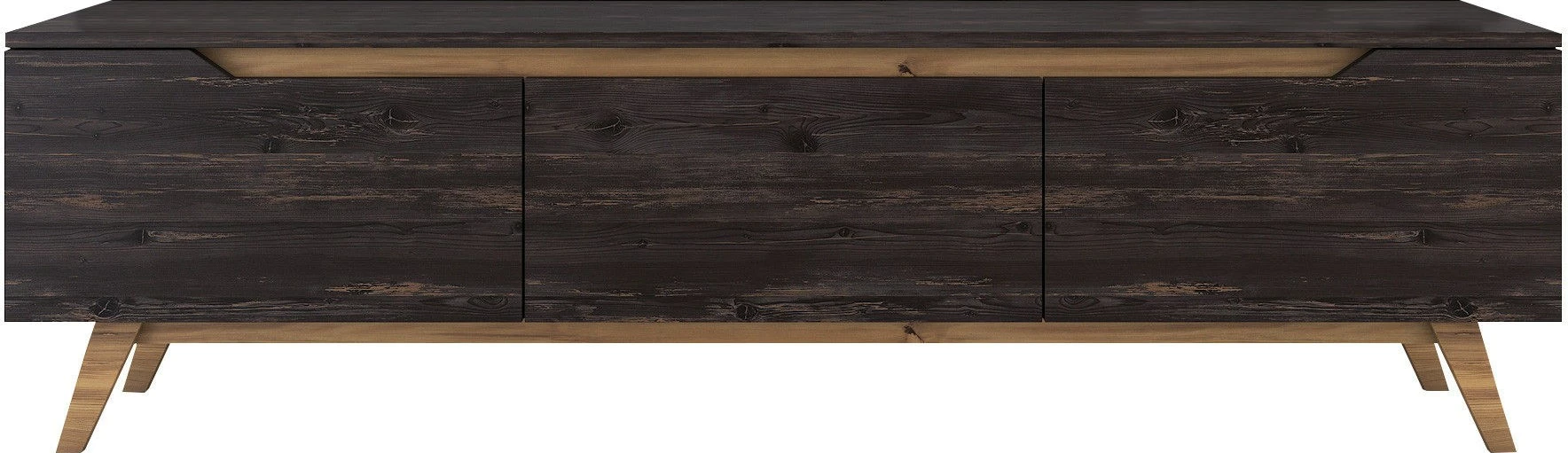 Komodë TV Skye Decor, D1 - 1009, ngjyrë e zezë dhe arre