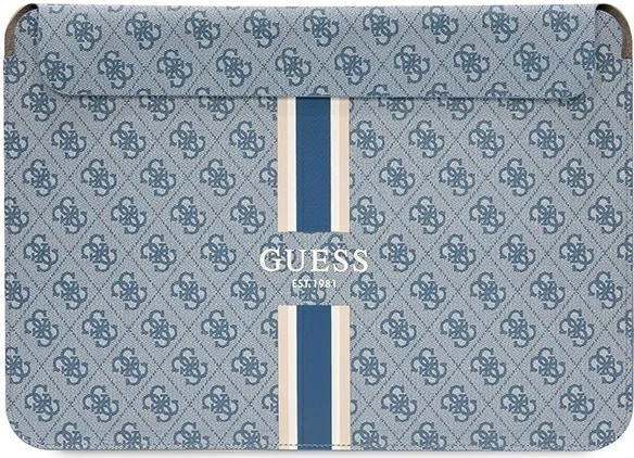 Mbështjellës laptopi Guess 4G Printed Stripes, deri 16", Blu