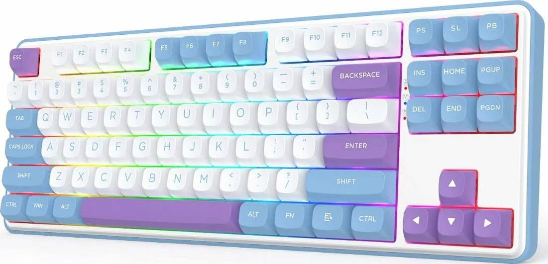 Tastierë gaming Redragon K707WBP-RGB-PRO StarBlade 80% TKL, RGB, tri-mode (USB/Bluetooth/2.4GHz), Mint Mambo switch, e bardhë