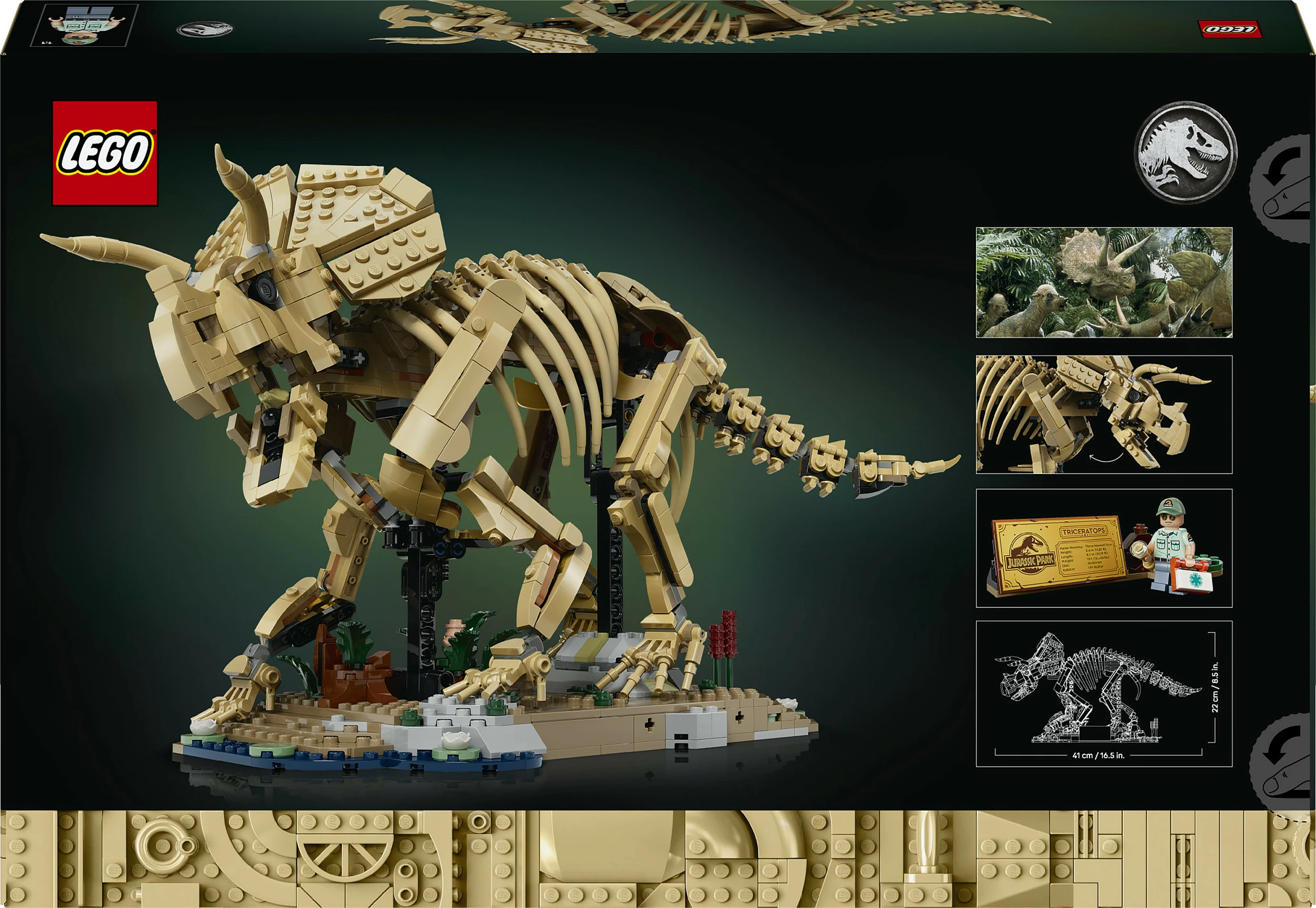 Set ndërtimi LEGO 77985 Dinosaur Fossil Triceratops, 1154 copë, 18+, multikolor
