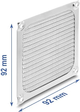 Grilë ventilatori DeLOCK 92 x 92 mm, alumin, filtër pluhuri, argjendtë