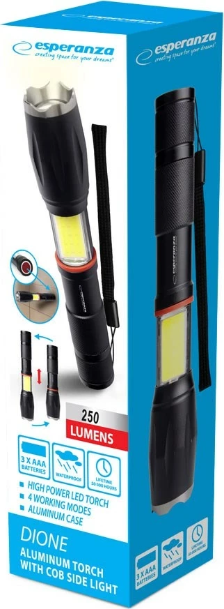 Dritë dore Esperanza EOT070, LED, Alumini, E zezë