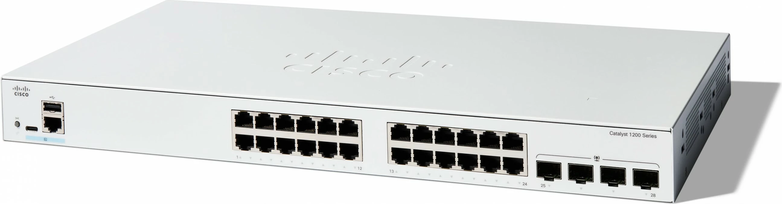 Switch Cisco Catalyst 1200-24T-4G, 24 porta GE, 4x1GE SFP, i bardhë