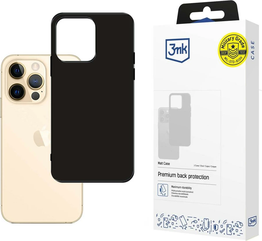 Mbështjellës 3mk Matt Case për iPhone 13 Pro Max, TPU, i zi