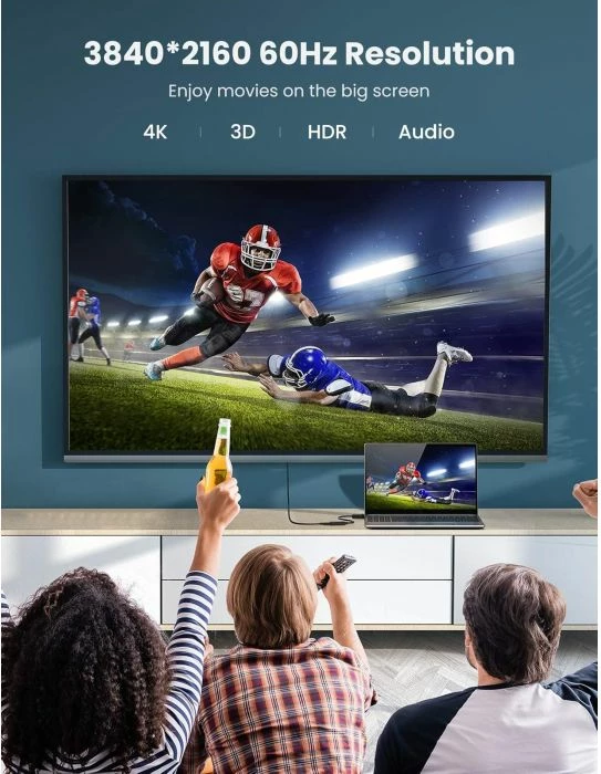 Adapter DisplayPort në HDMI UGREEN 70694 4K@60Hz, i zi