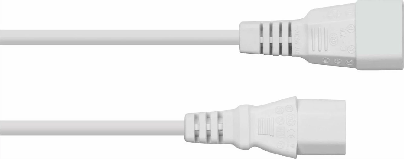 Kabllo zgjatëse rryme IEC Kabelmeister C14 në C13, 3m, e bardhë