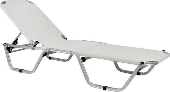 Shtrat profesional për plazh alumini, FH5071.03, i bardhë, 195x53-60x30 cm