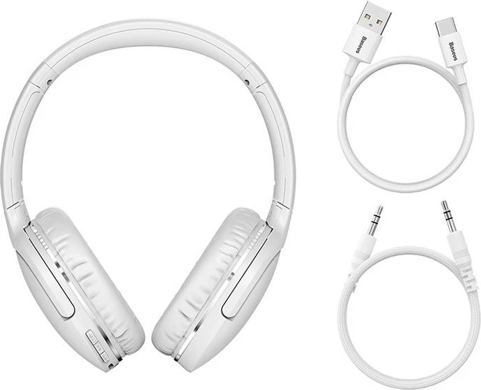 Kufje pa tela Baseus Encok D02 Pro NGTD010302, Bluetooth 5.3, 40mm, 40 orë, USB-C, të bardha