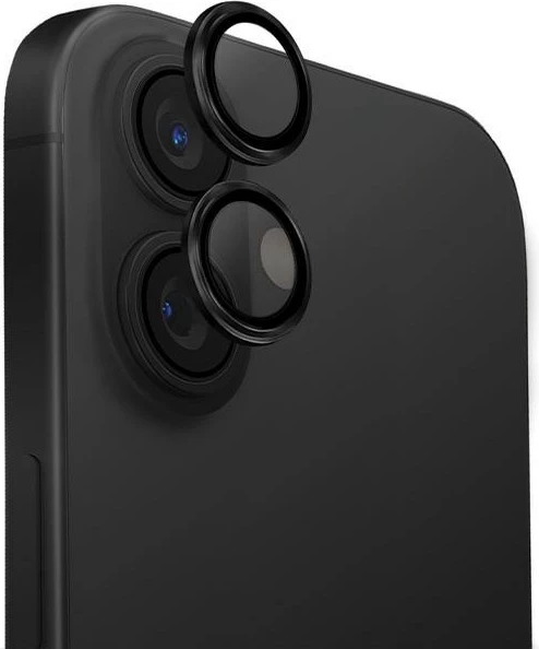Mbrojtës lentash UNIQ Optix për kamera, për iPhone 16 / 16 Plus, alumini, i zi