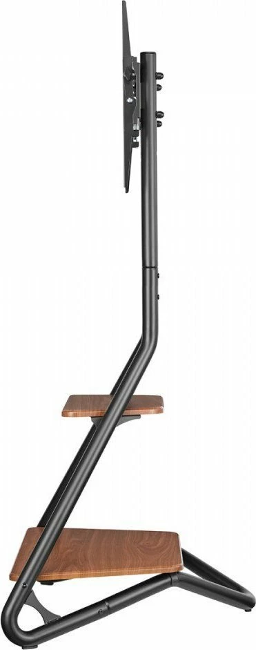 Stendë mbajtëse TV këndore Maclean MC-455, 37-75\", max 40 kg, VESA deri 600x400, me 2 rafte druri, e zezë/kafe