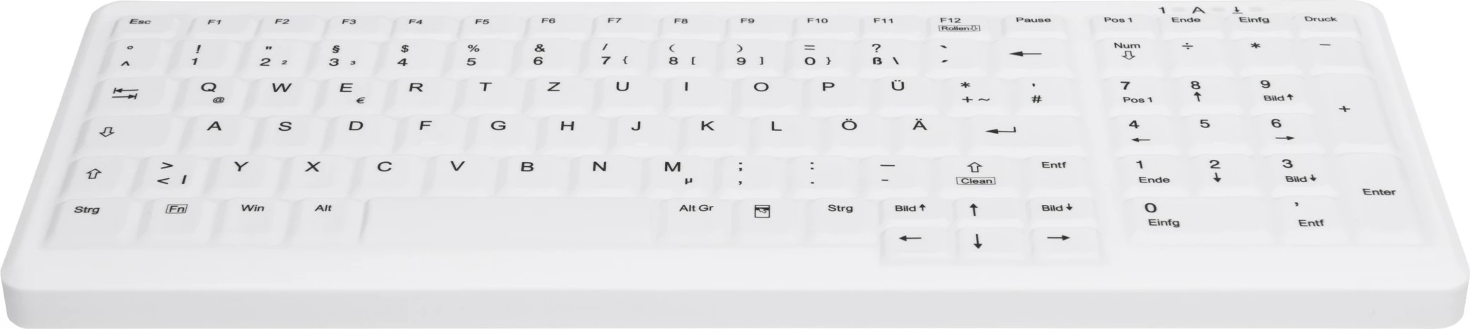 Tastierë Cherry AK-C7000, Wireless, RF, QWERTZ, Bardhë
