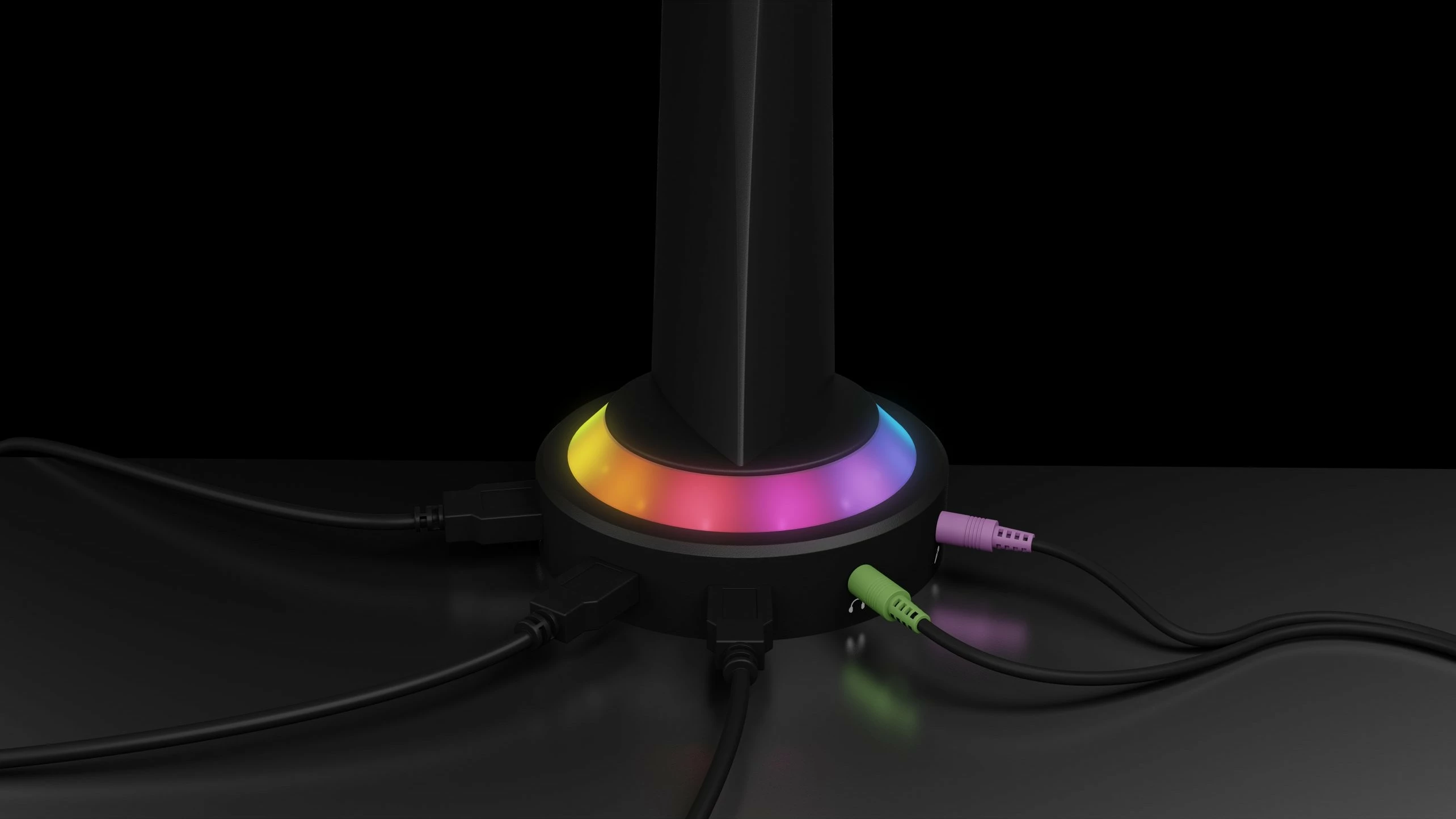 Krah monitori ICY BOX IB-MSG303BL-T, USB Hub, LED RGB, 32 inç, i zi