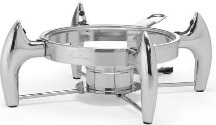 Kornizë për ngrohës induksioni të rrumbullakët, Fine Dine, 310x430x160 mm, çelik inoks AISI 201, me mbajtës karburanti