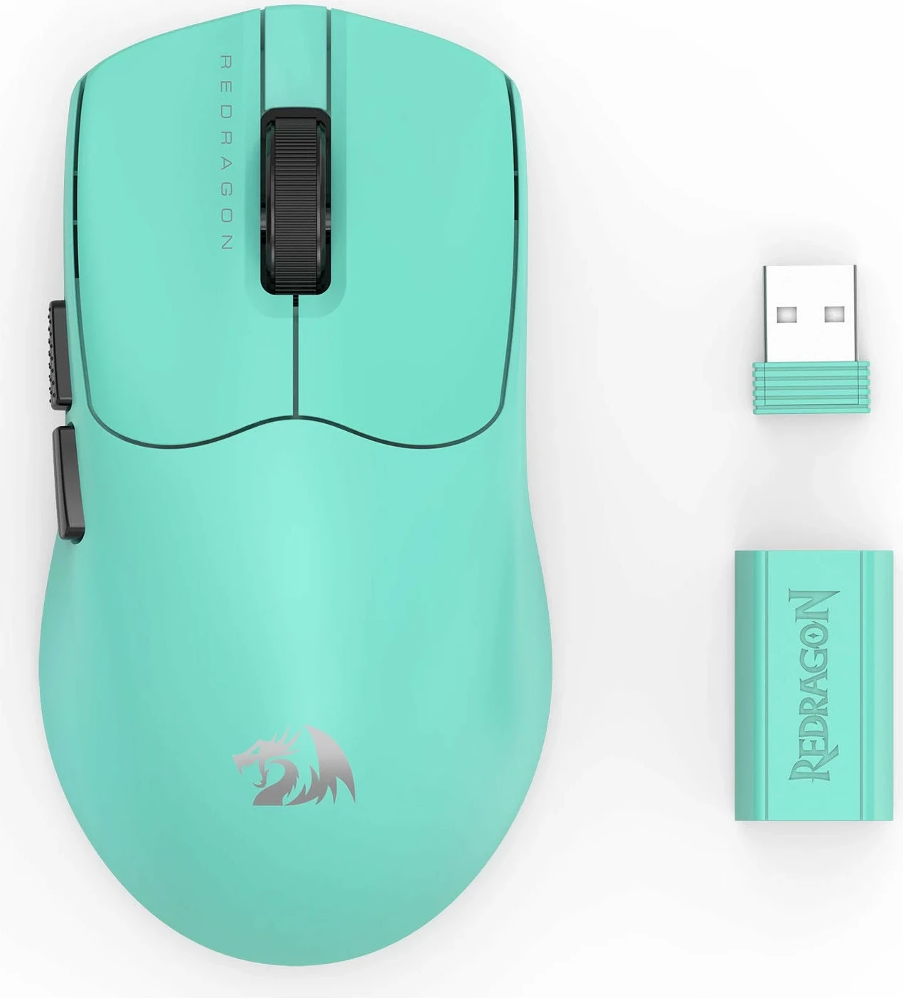 Maus gaming Redragon Axion M933, wireless Bluetooth/2.4G + USB-C, 45000 DPI, 60 g, turkiz