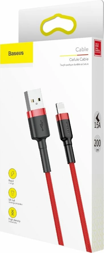 Kabl USB-A në Lightning Baseus Cafule CALKLF-C09 2m e kuqe