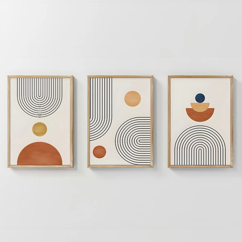 Dekor muri në kornizë Lenda triptik, print digjital, shumëngjyrësh, 33x1.5x48cm, set prej 3 pjesësh