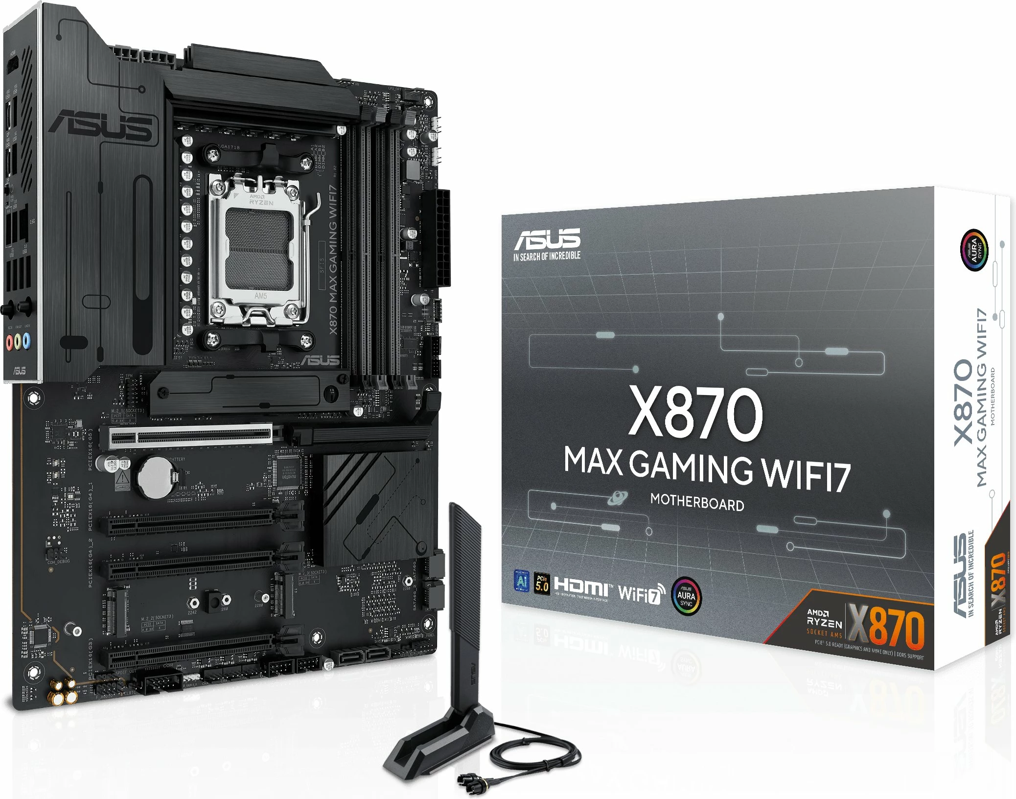 Pllakë amë Asus X870 MAX GAMING WIFI7 ATX, DDR5 256GB, WiFi 7, Bluetooth