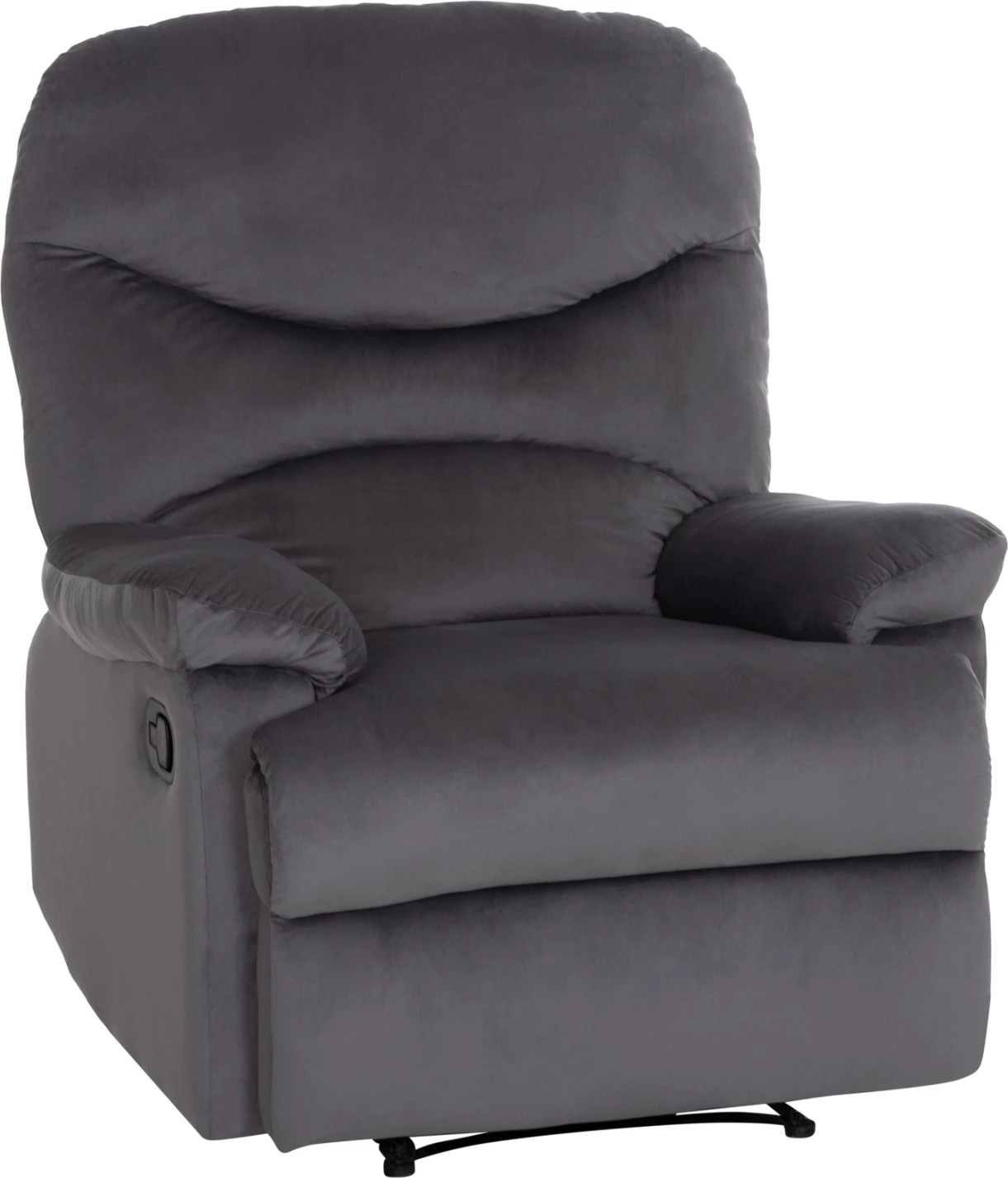 Fotel me recliner manual BRAYLEN, kadife gri, FH3298.01, 85x90x95cm
