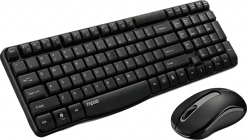 Set tastierë + maus Rapoo X1800S, wireless 2.4GHz, QWERTZ gjerman, i zi