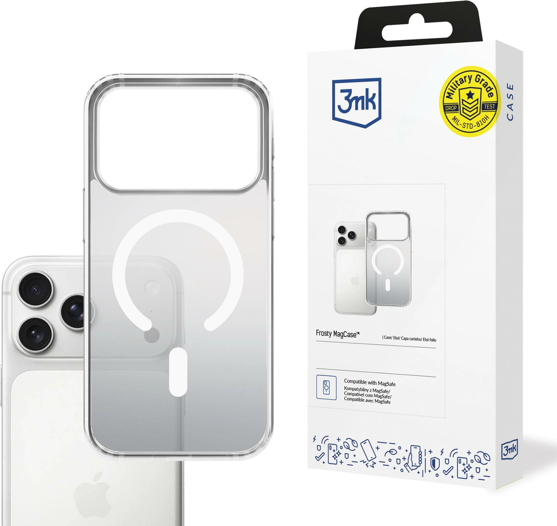 Mbështjellës 3mk Frosty MagCase për iPhone 17 Pro, i bardhë