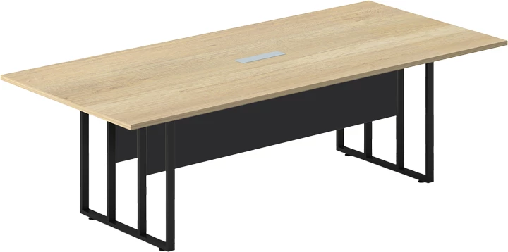 Tavolinë konference Lotus metal-dru, ngjyrë lisi-gri e errët, 240x120x75cm