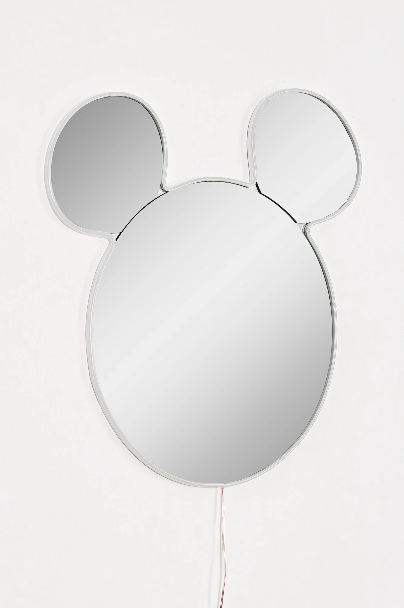 Pasqyrë me ndriçim LED, formë Mickey, ngjyrë e bardhë, Hanah Home