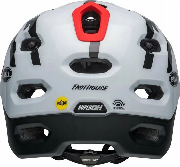Kask full face Bell Super DH MIPS Spherical, L (58–62 cm), me mbrojtëse mjekre e heqshme, bardhë/zi