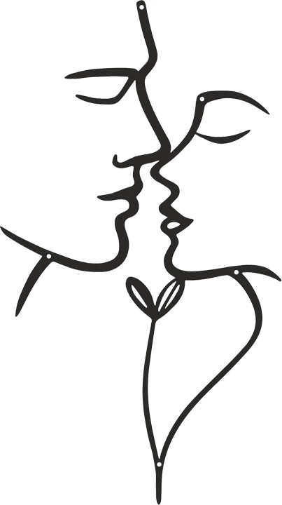 Dekor muri Lovia, metal i zi, 28x1.5x50cm