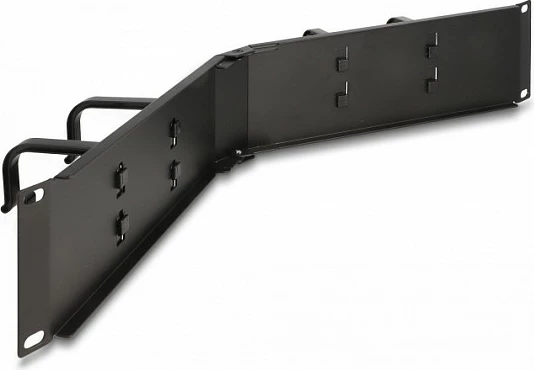 Panel menaxhimi kabllove DeLOCK 19", 2U me 4 grepa, i pjerrët, i zi