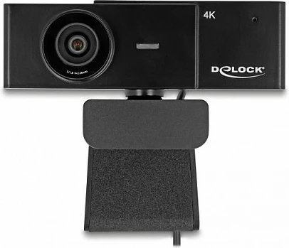 Webkamerë DeLOCK USB UHD 4K 30fps, 8MP, 110°, me mikrofon dhe tripod, e zezë