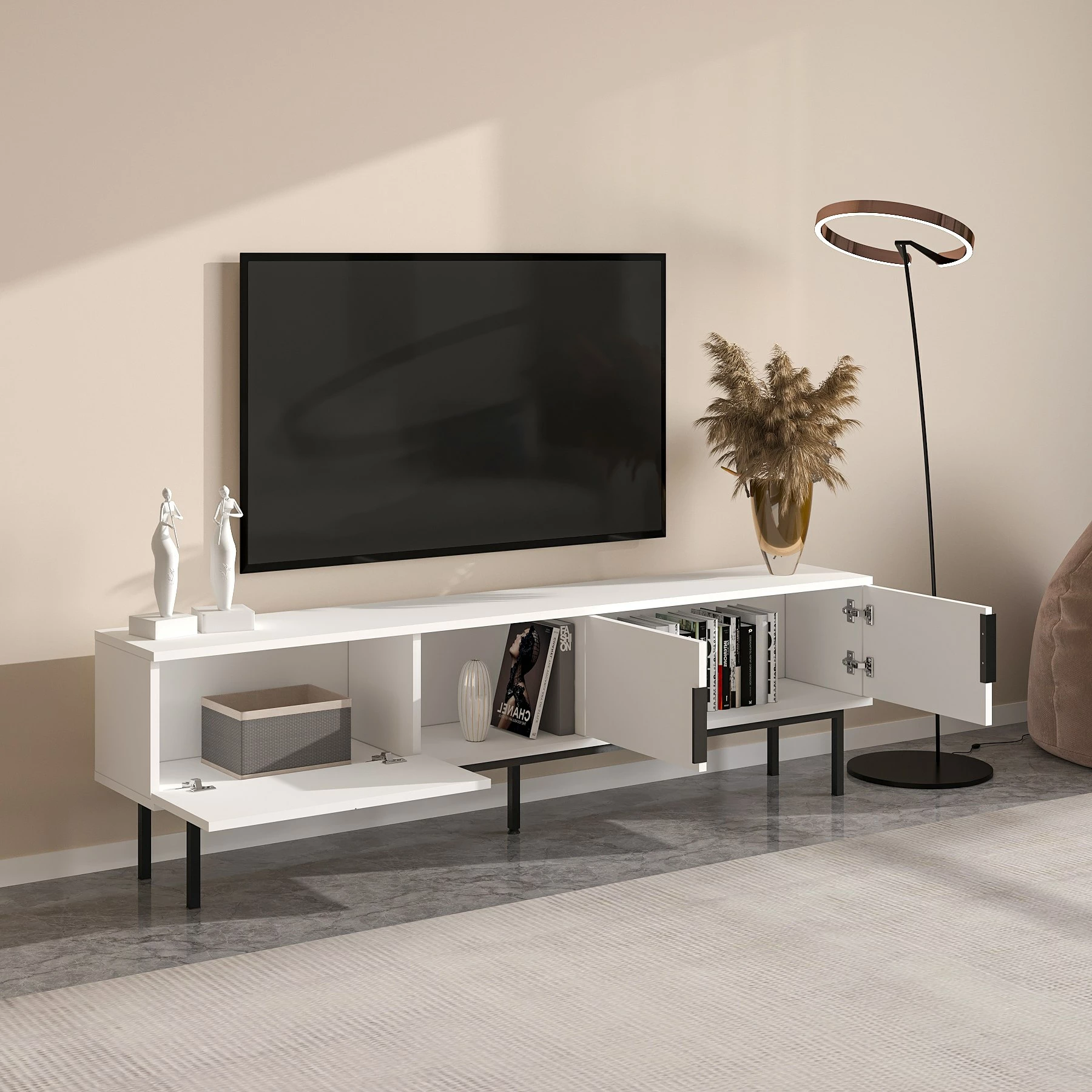 Komodë TV Skye Decor, Ramsey, e bardhë
